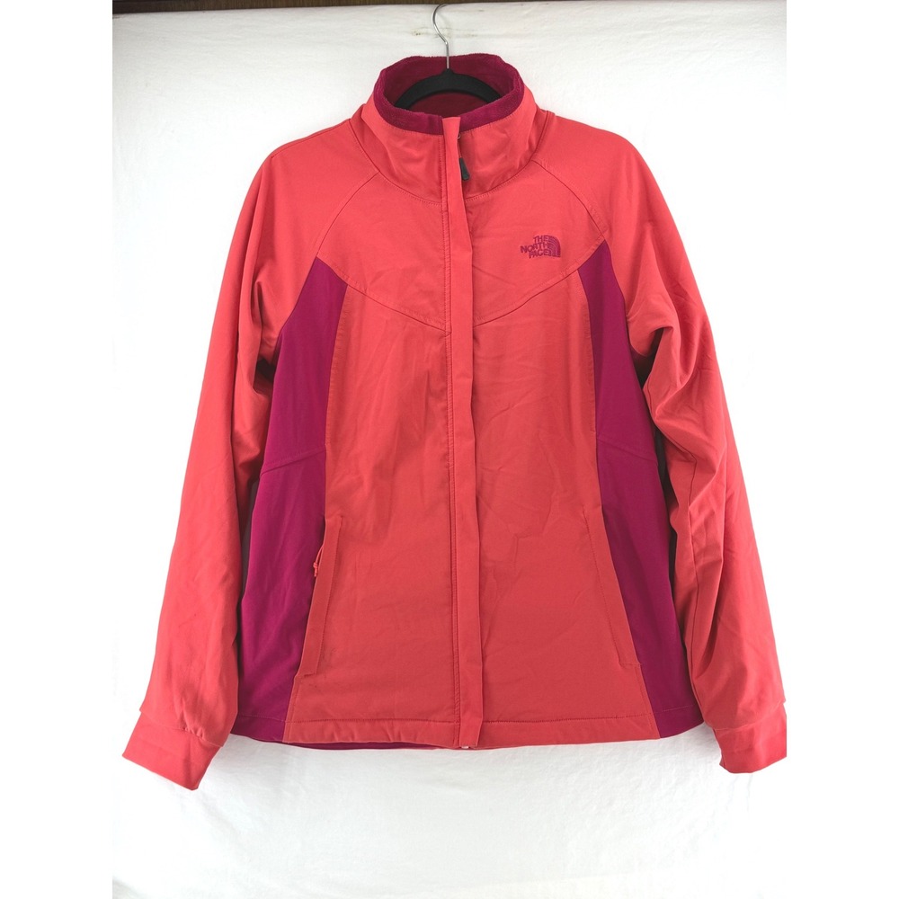 The North Face Womens Pink Softshell Fleece Lined Full Zip Jacket C855 Large